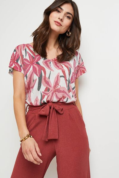 Pull lurex imprimé femme