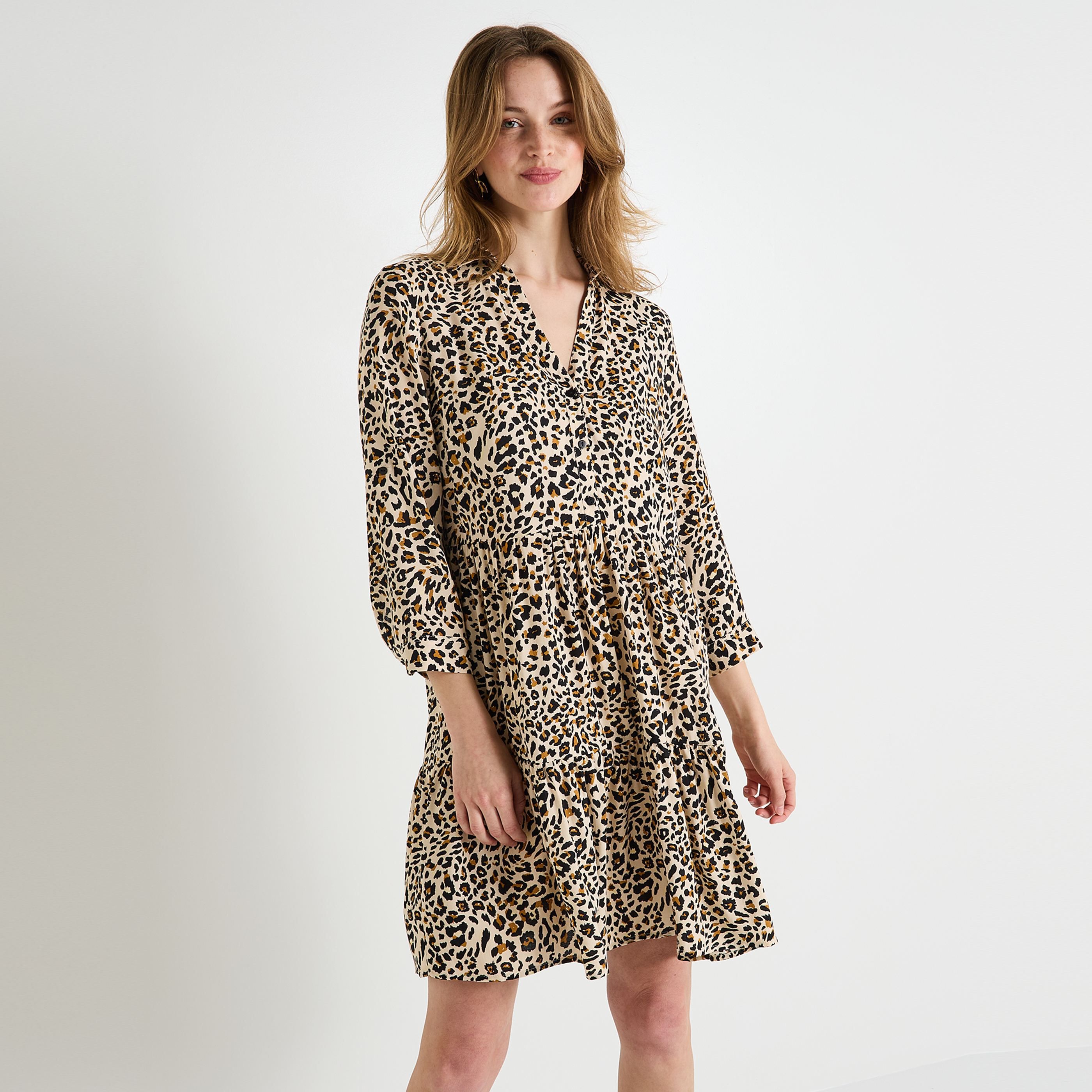 Robe imprim&eacute; animalier femme