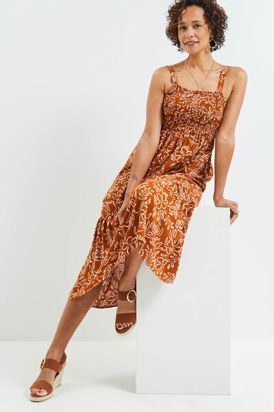 Robe longue imprimée femme