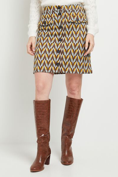 Jupe boutonnée jacquard femme