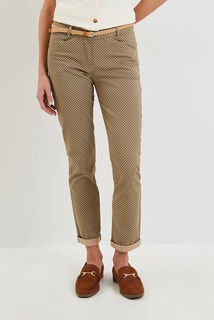 Pantalon chino imprimé femme