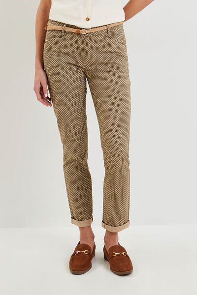 Pantalon chino imprimé femme