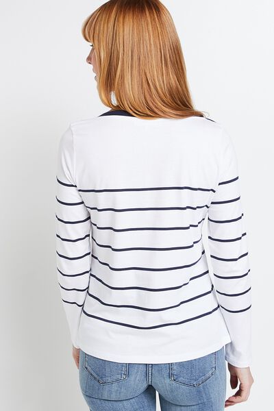 T-shirt col bateau rayé femme