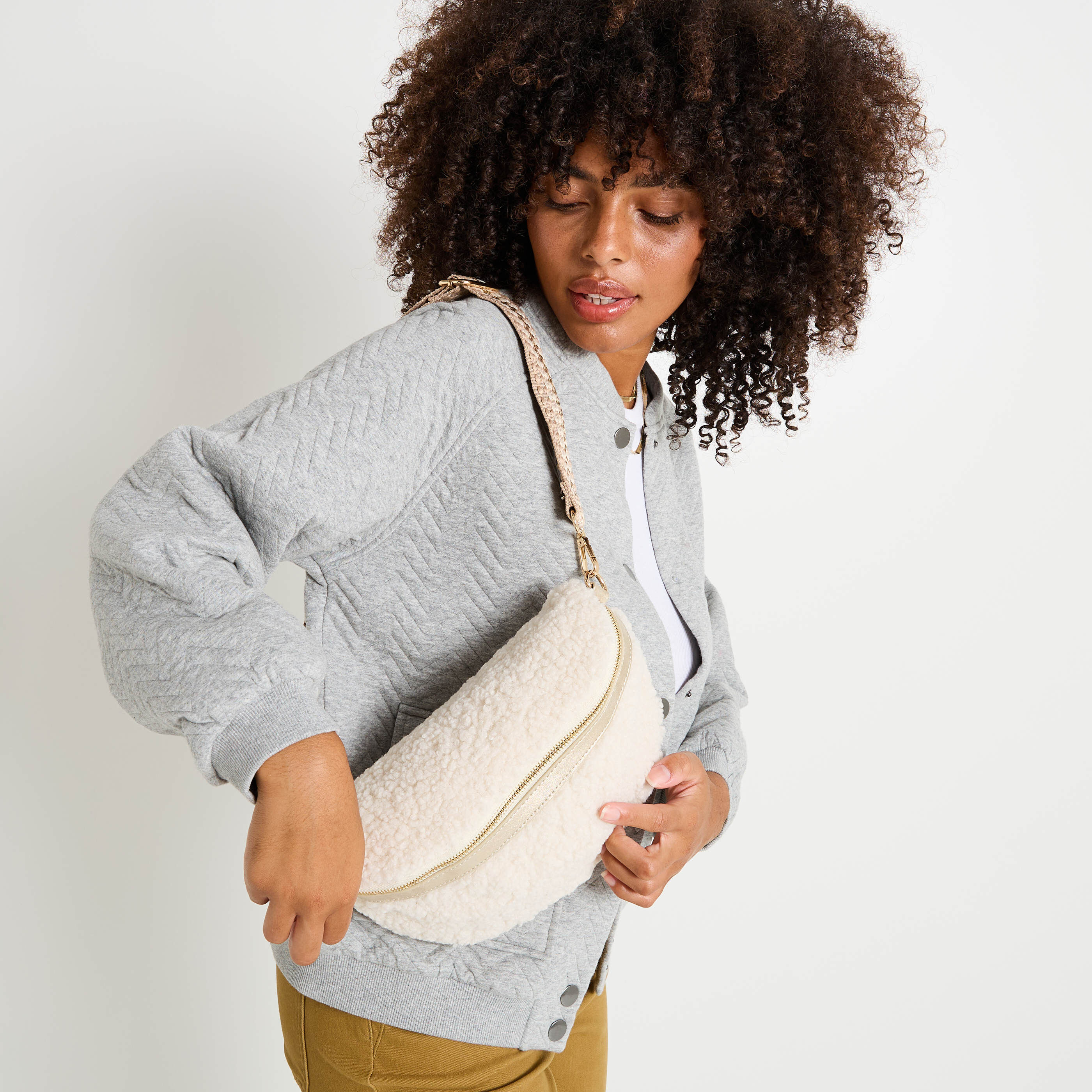 Sac banane imitation fourrure