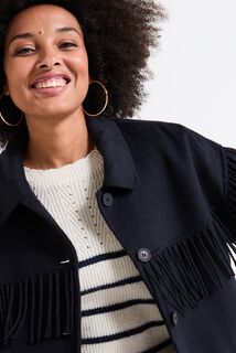 Manteau à franges femme