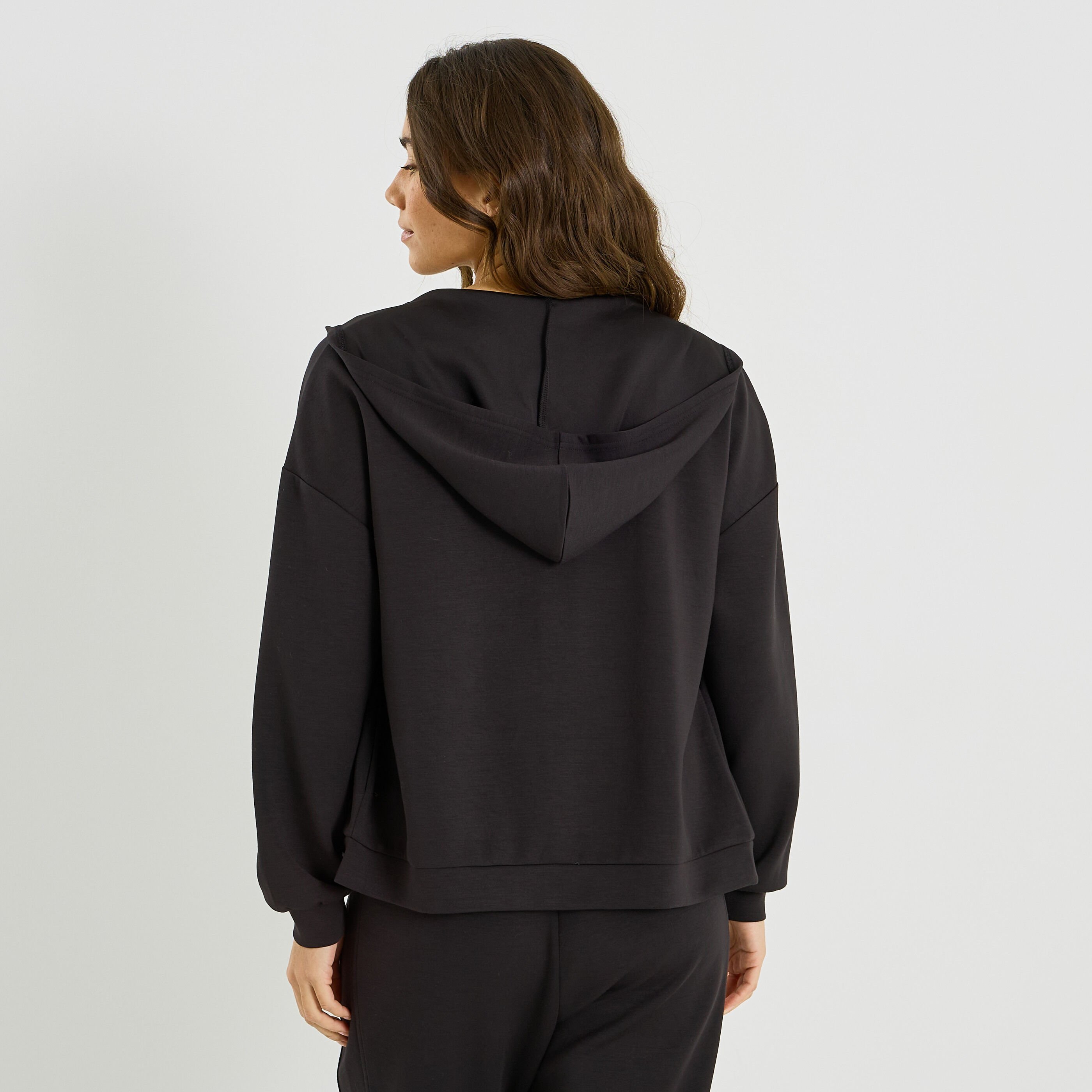 Gilet zipp&eacute; &agrave; capuche femme