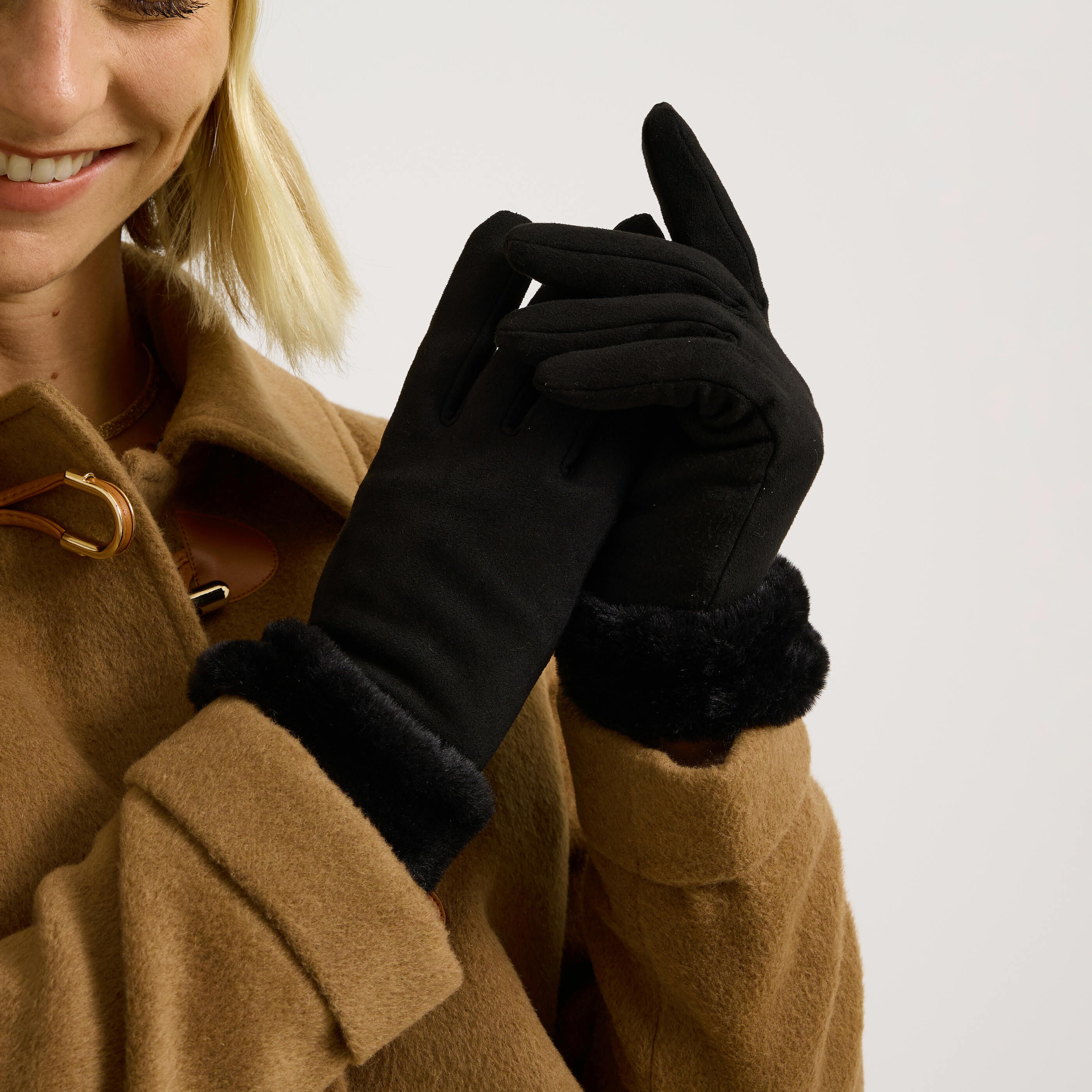 Gants fourr&eacute;s &agrave; revers femme