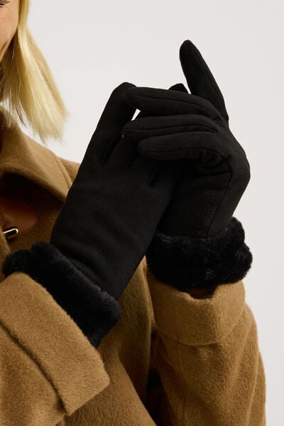 Gants fourrés à revers femme