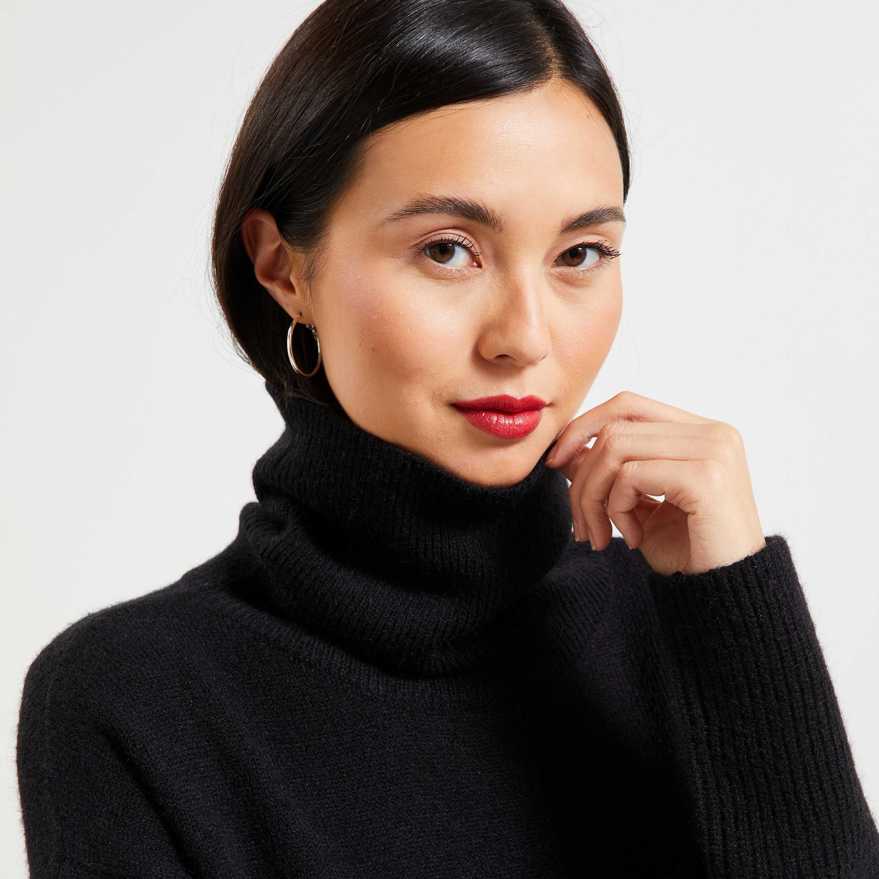 Pull laine on sale femme col roulé