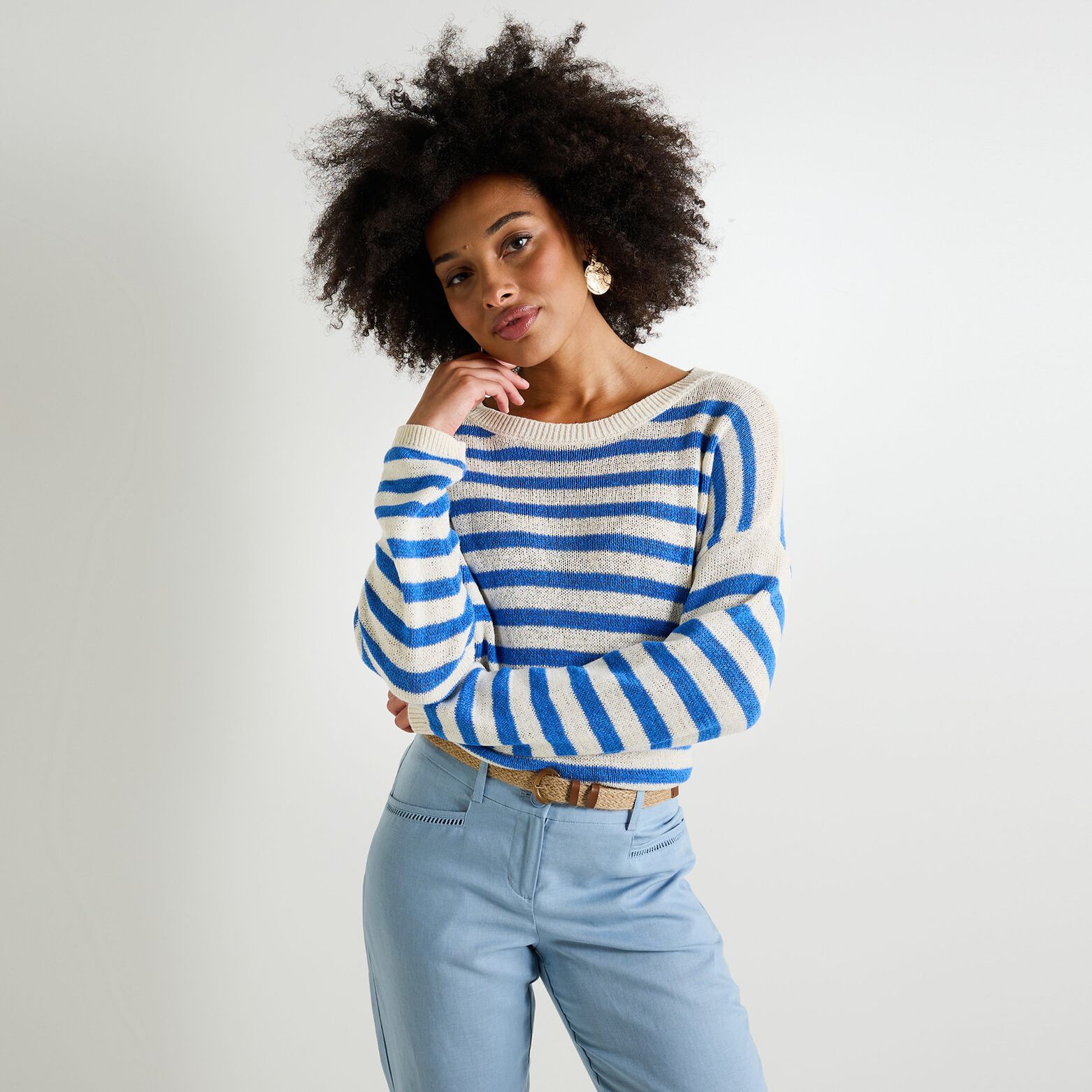 Pull col rond femme
