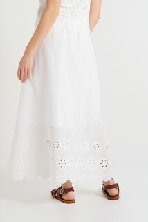 Jupe longue brodée femme
