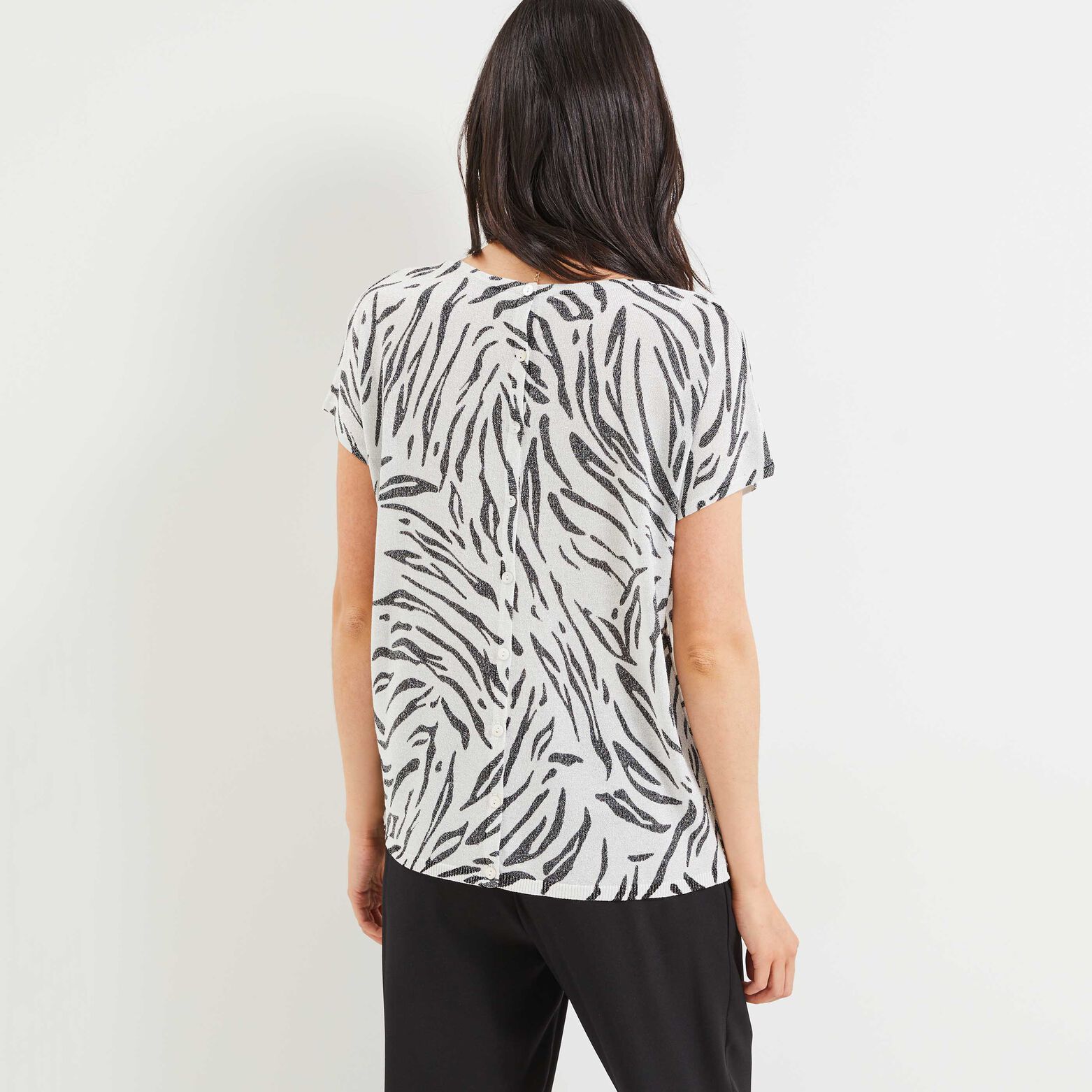 Pull manches courtes imprimé