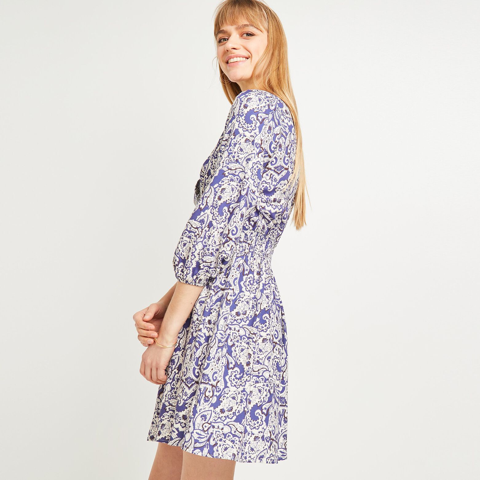Robe imprimée mi-longue femme 