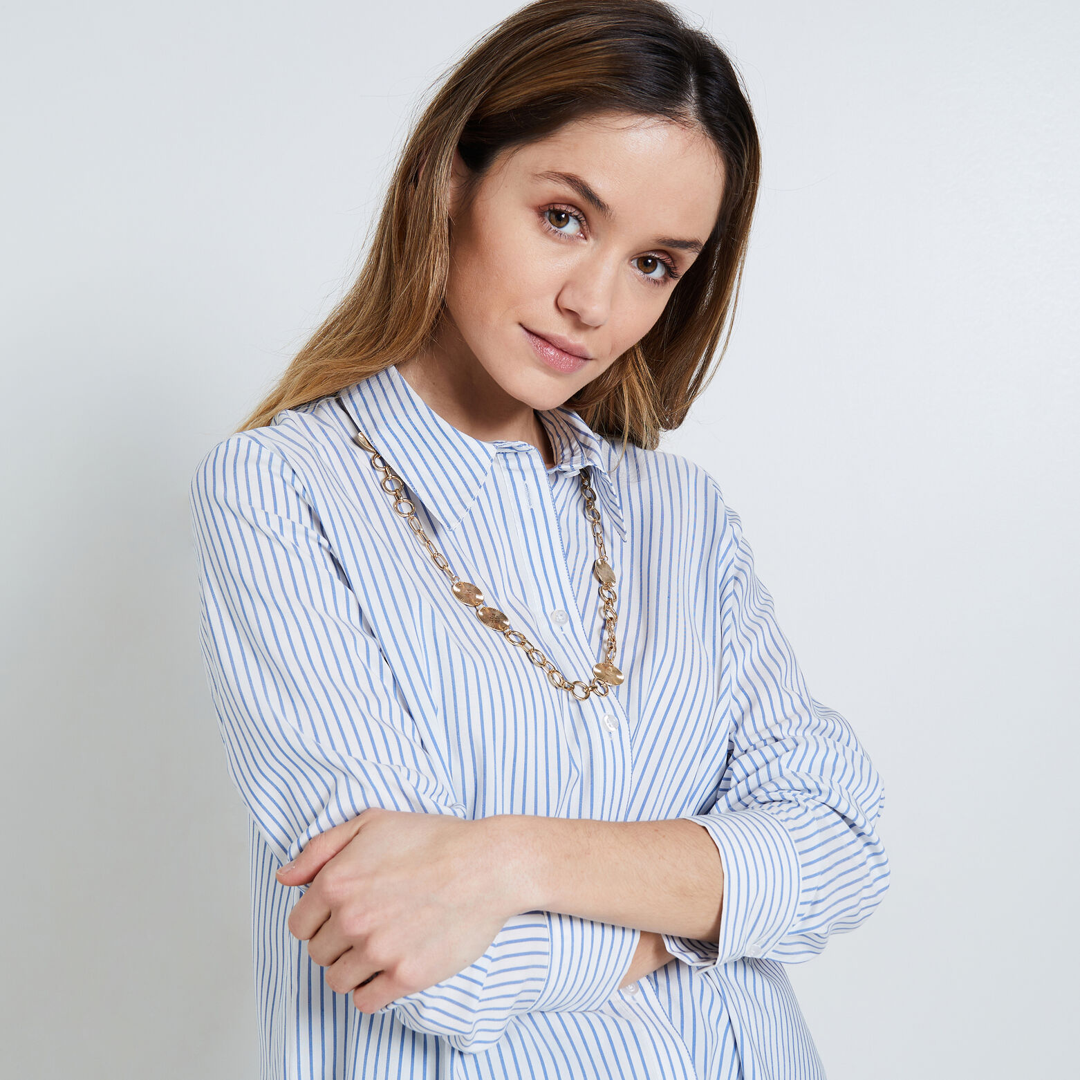 Chemise loose rayée femme