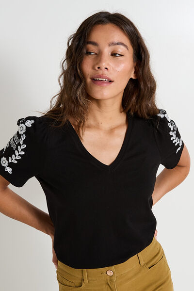 T-shirt col V femme