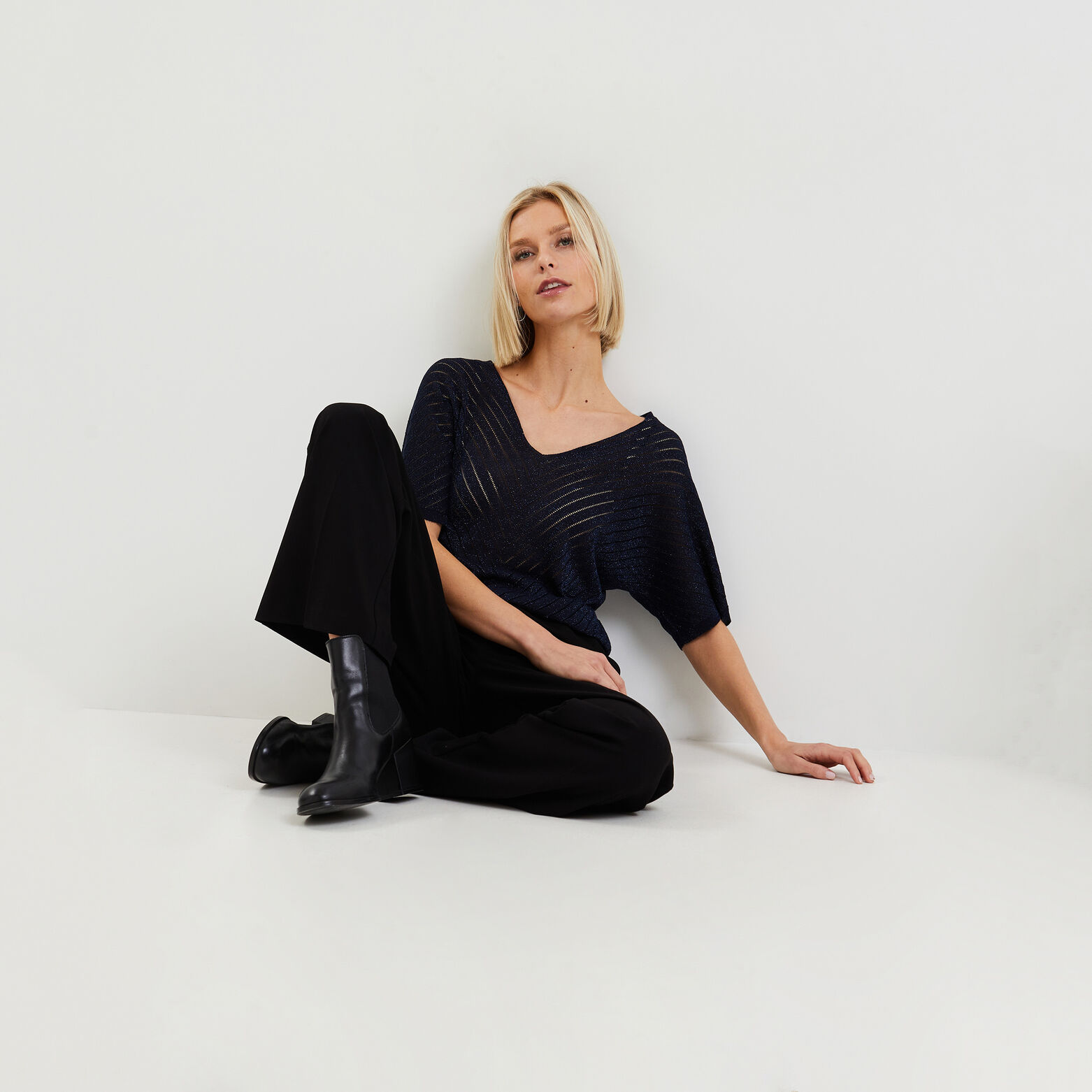 Pull manches courtes femme