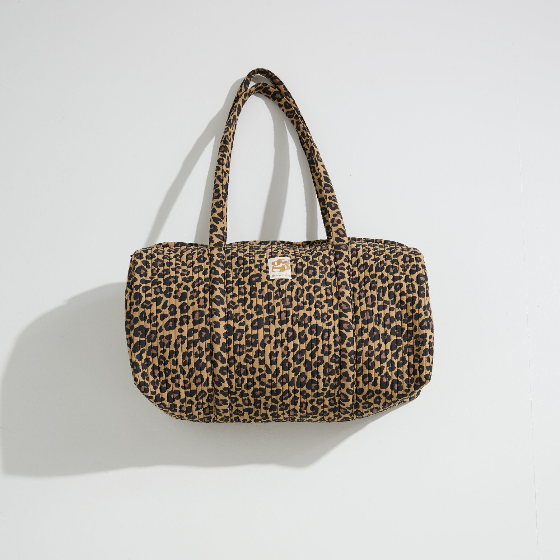 Grand sac matelass&eacute; motif l&eacute;opard femme