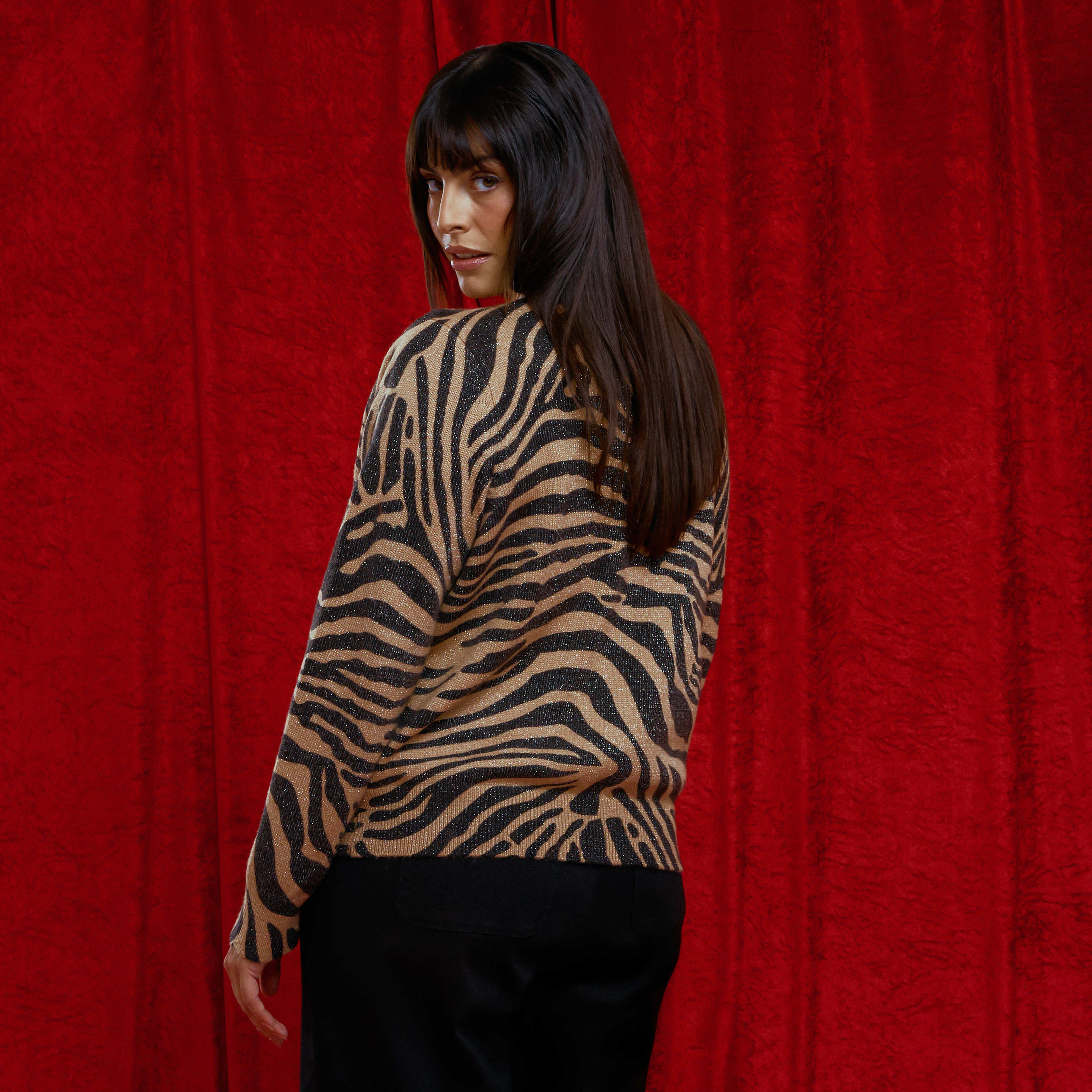 Gilet 2 en 1 imprim&eacute; z&eacute;br&eacute; femme