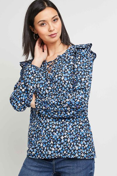 Blouse froissée imprimé fleurs