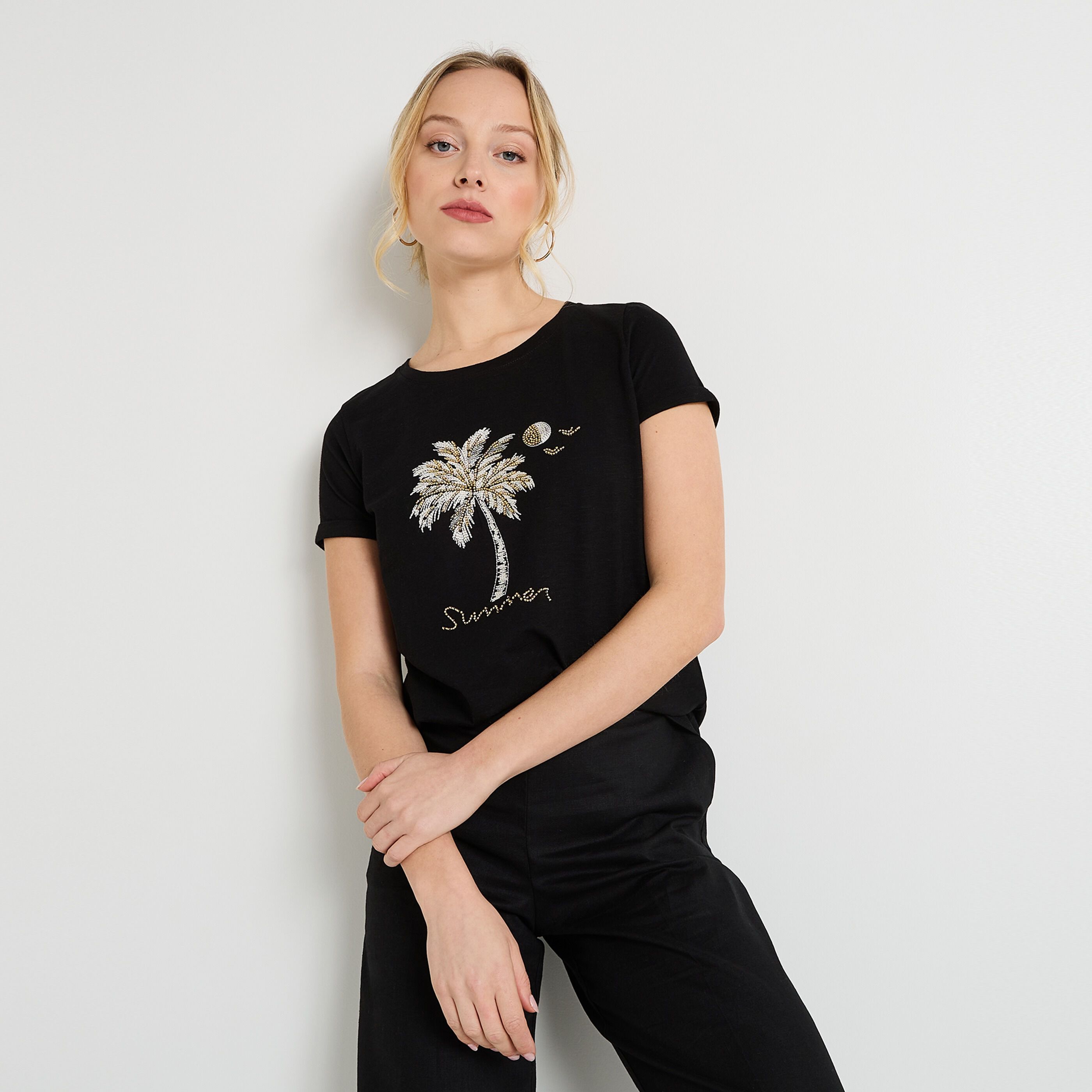 T-shirt col rond femme