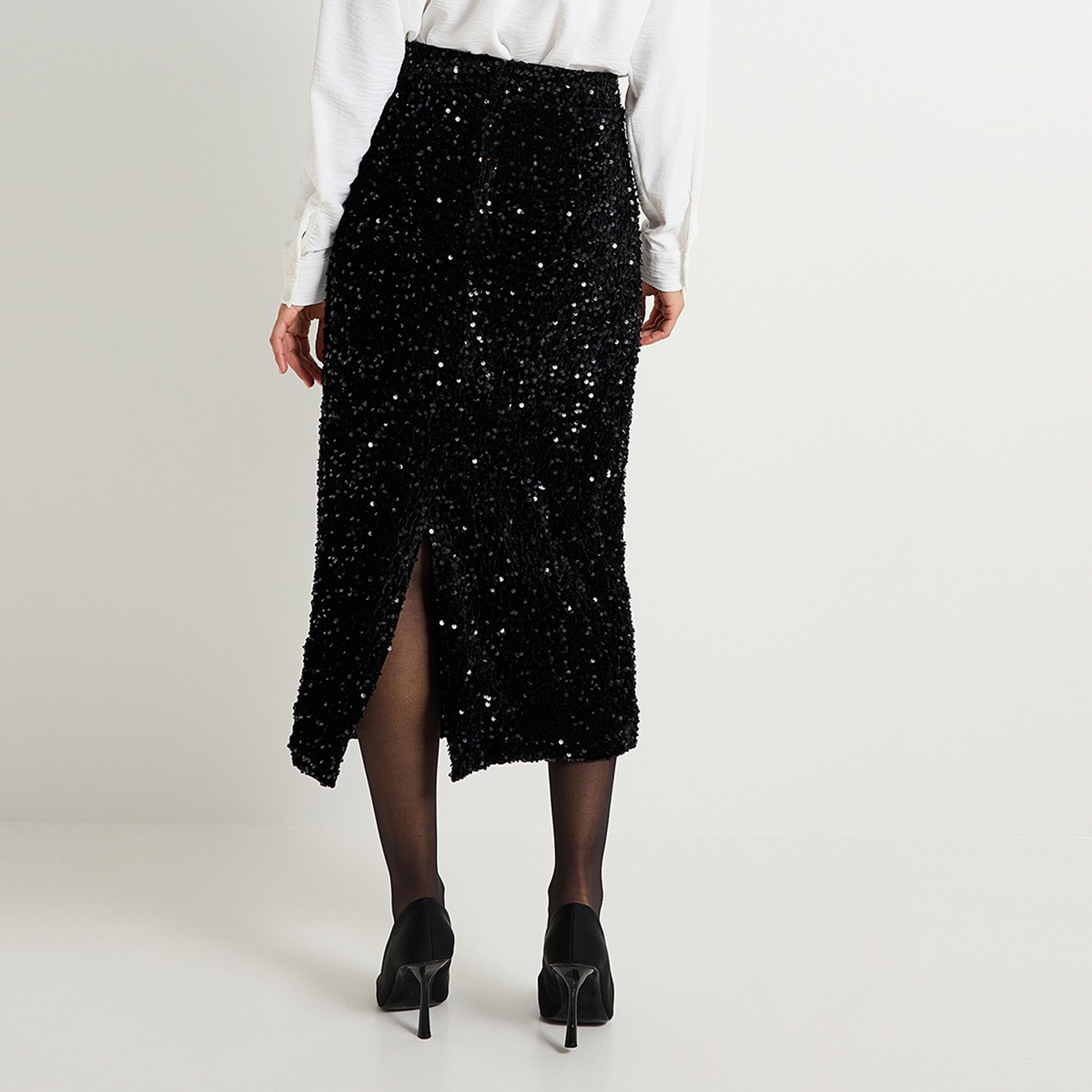 Jupe velours sequins femme