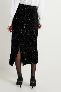 Jupe velours sequins femme