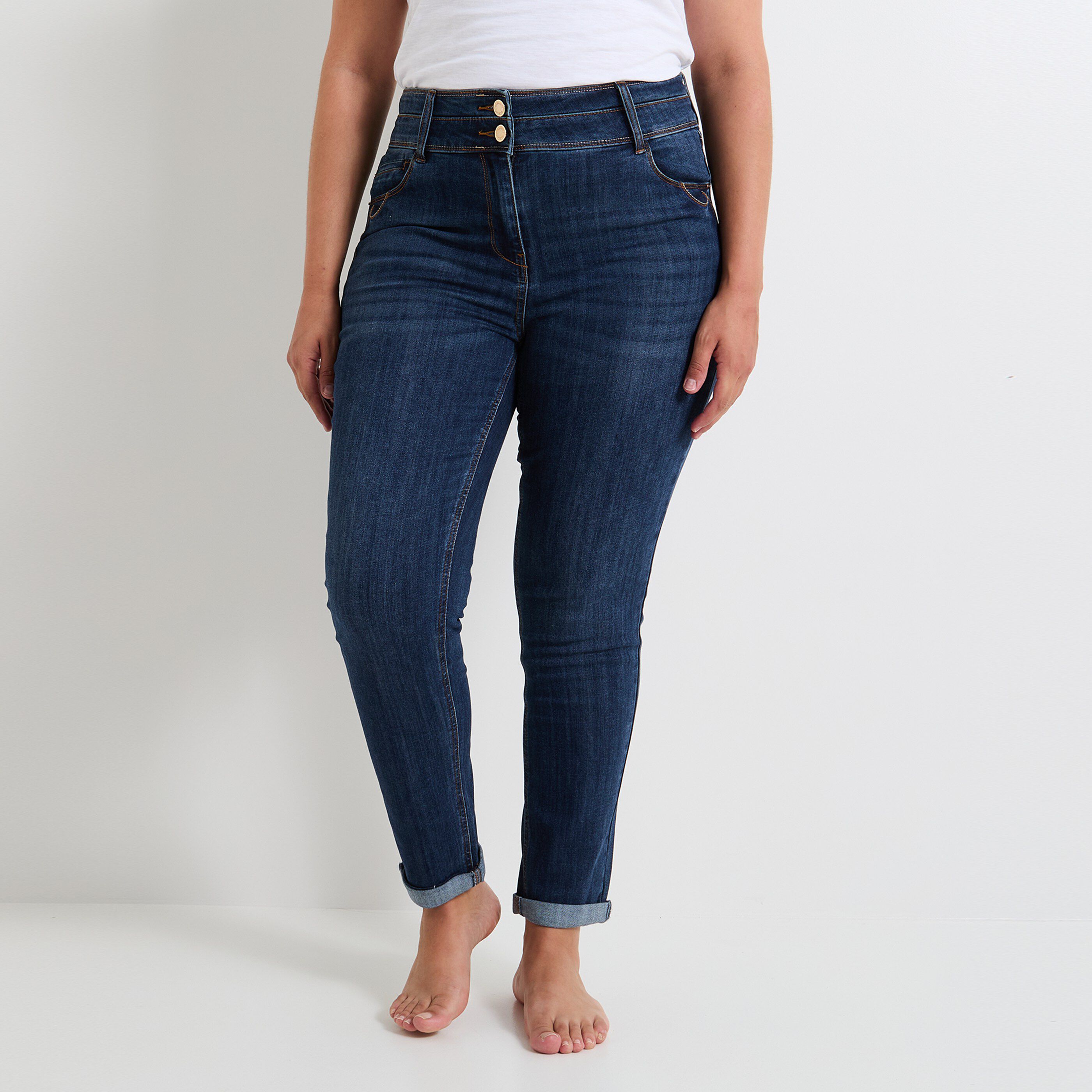 Jean raccourci taille haute HANOI femme