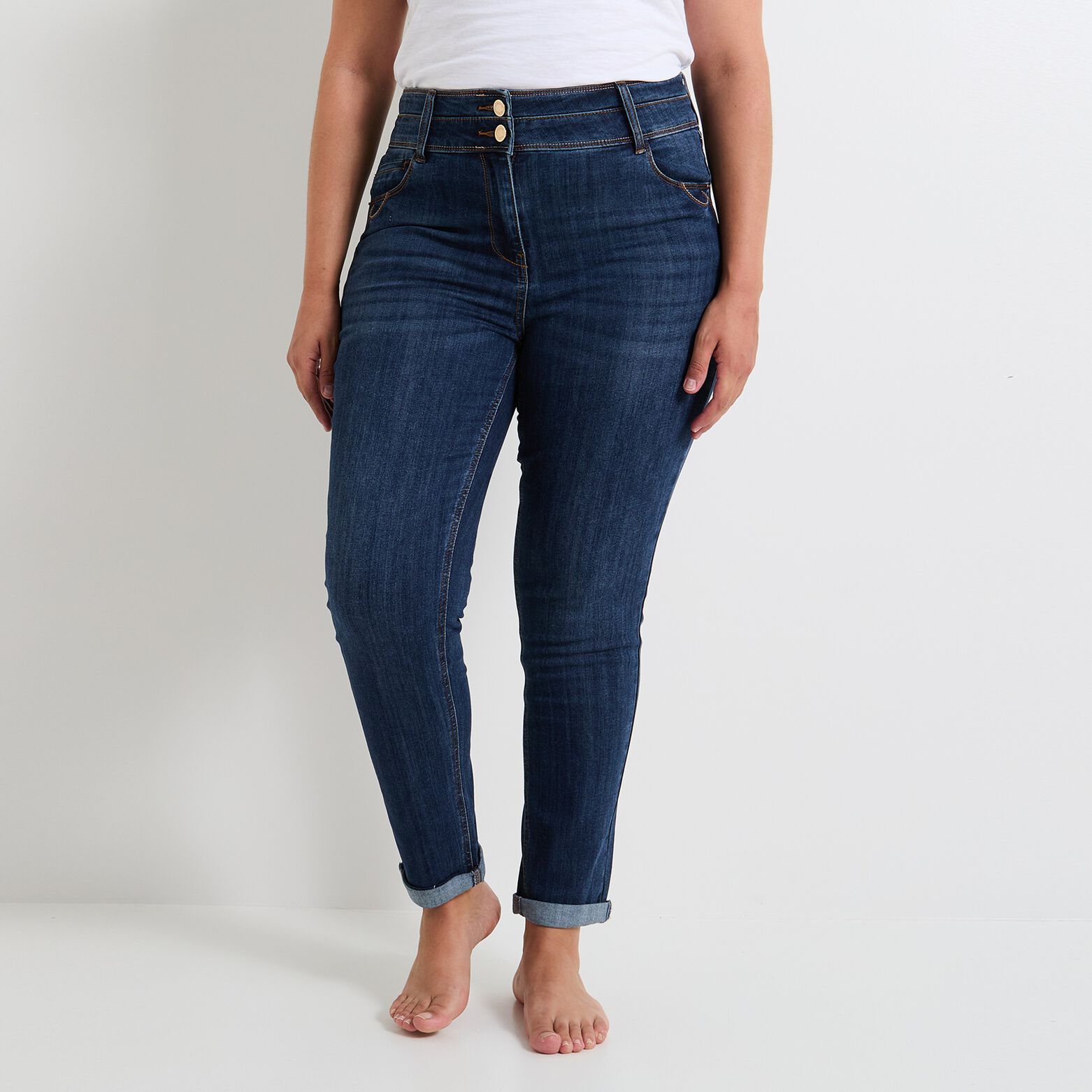 Jean raccourci taille haute HANOI femme