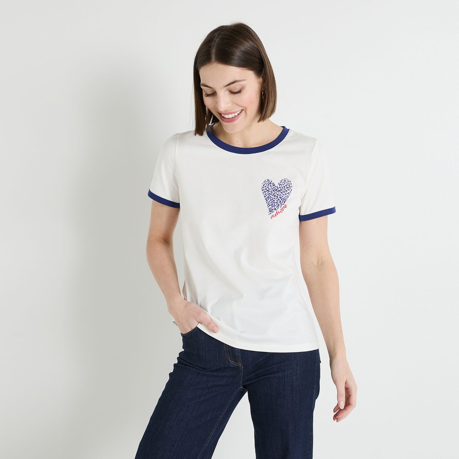 T-shirt col rond femme