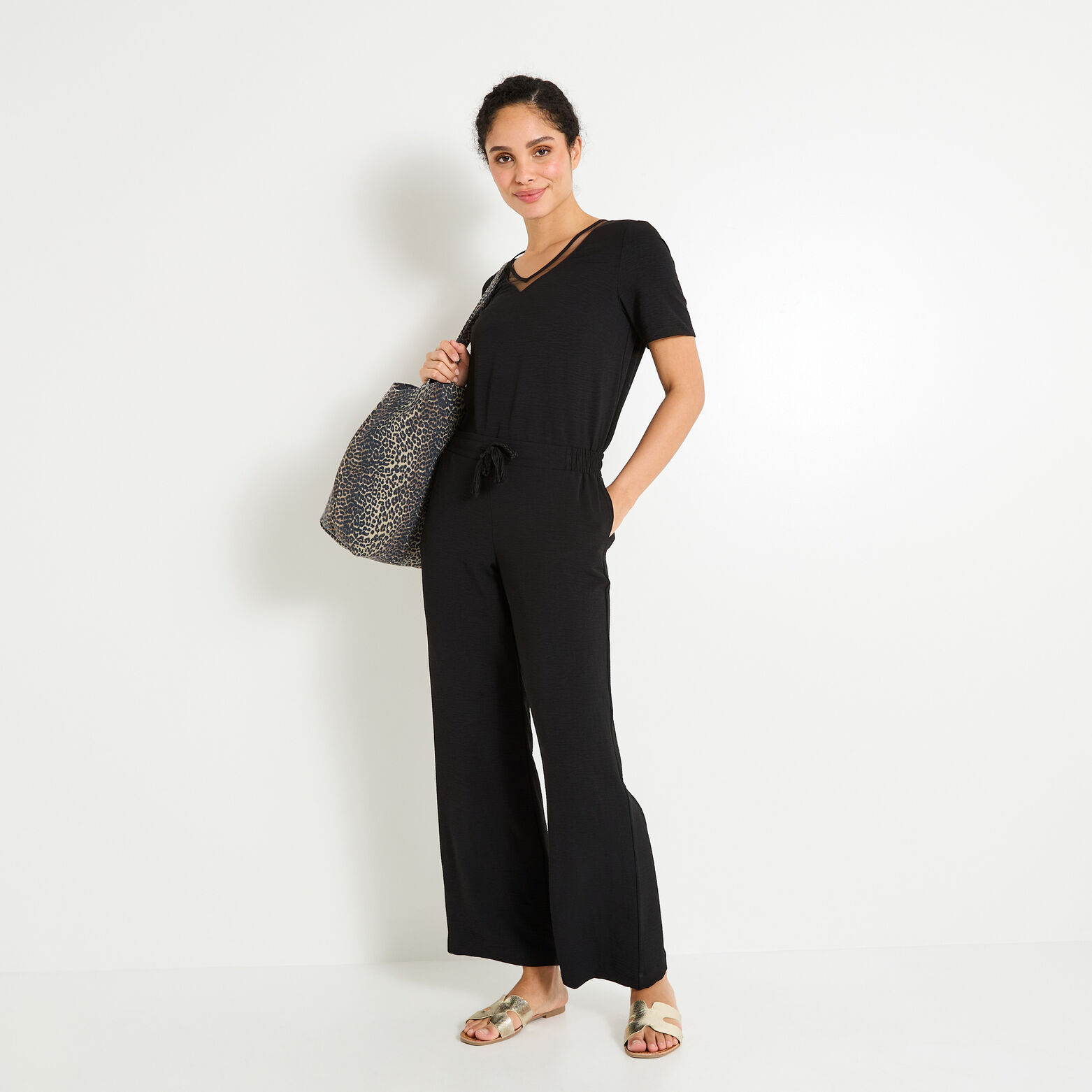 Pantalon tall large fluide femme