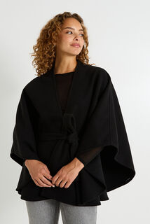 Poncho cape avec ceinture