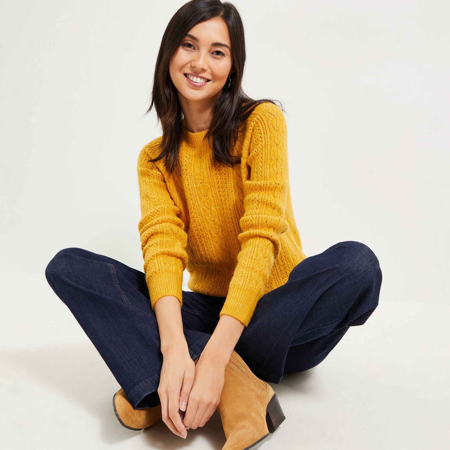 Pull tricot fantaisie femme
