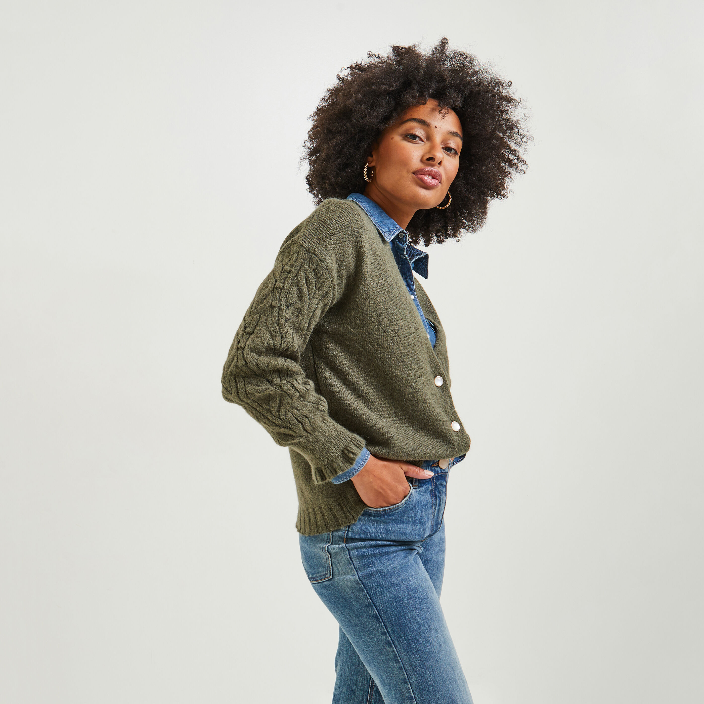 Cardigan maille best sale femme