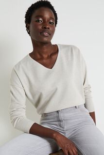 Pull col V femme