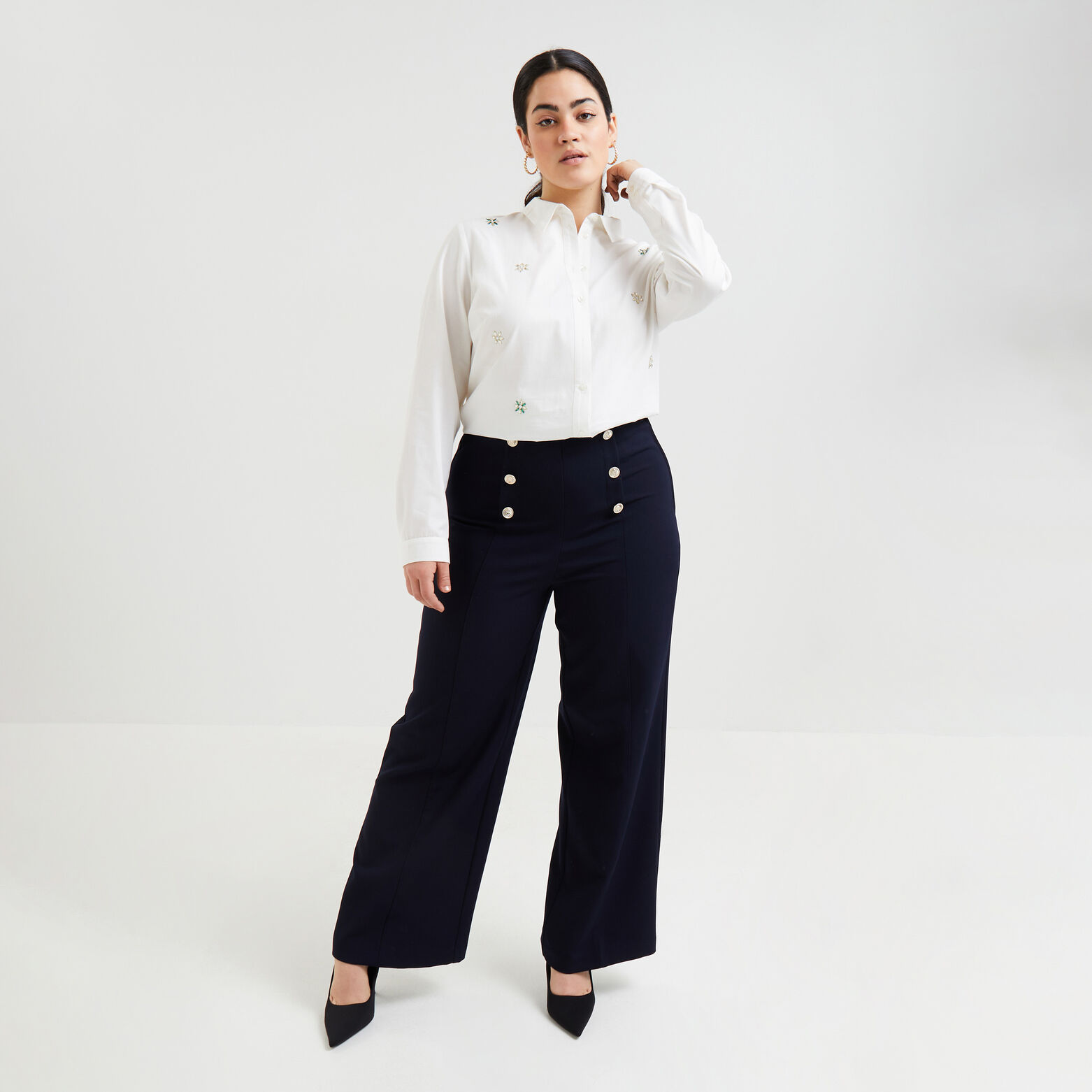 Pantalon pont large femme
