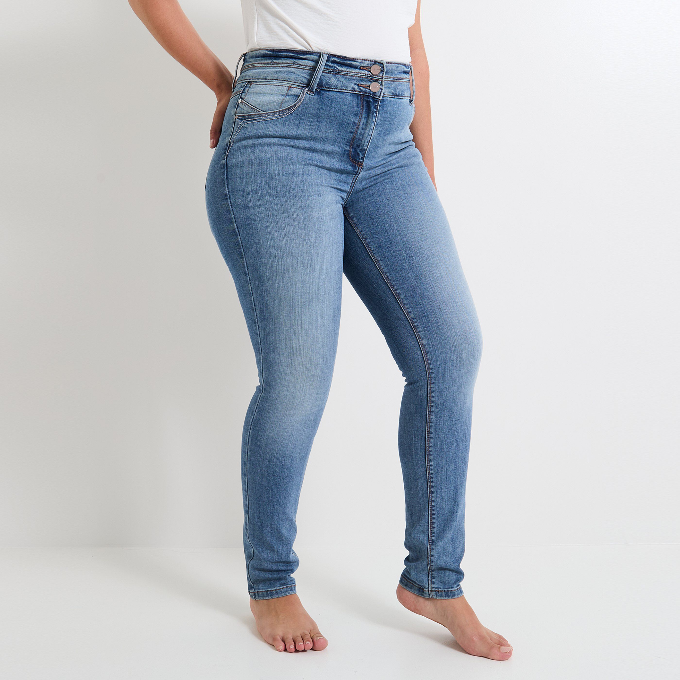 Jean taille sales haute femme slim