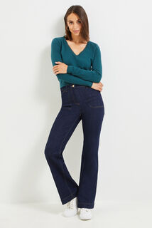 Pull col V femme