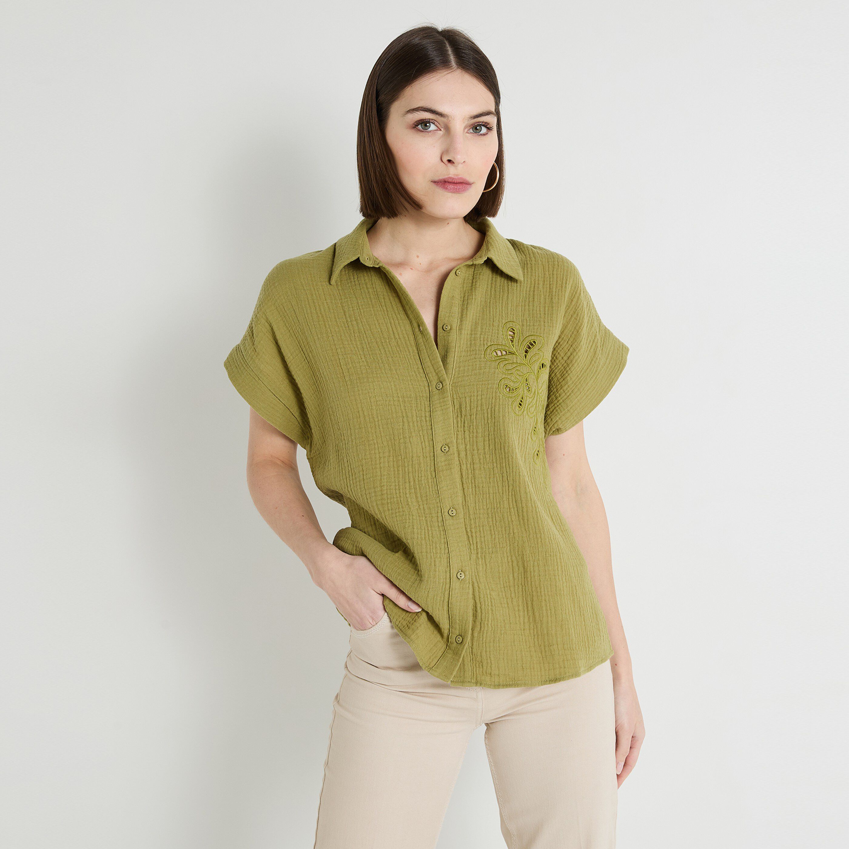 Chemise en gaze de coton femme