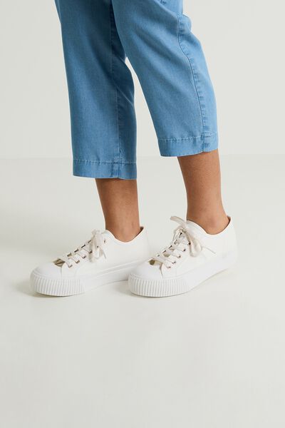 Baskets basses en toile femme