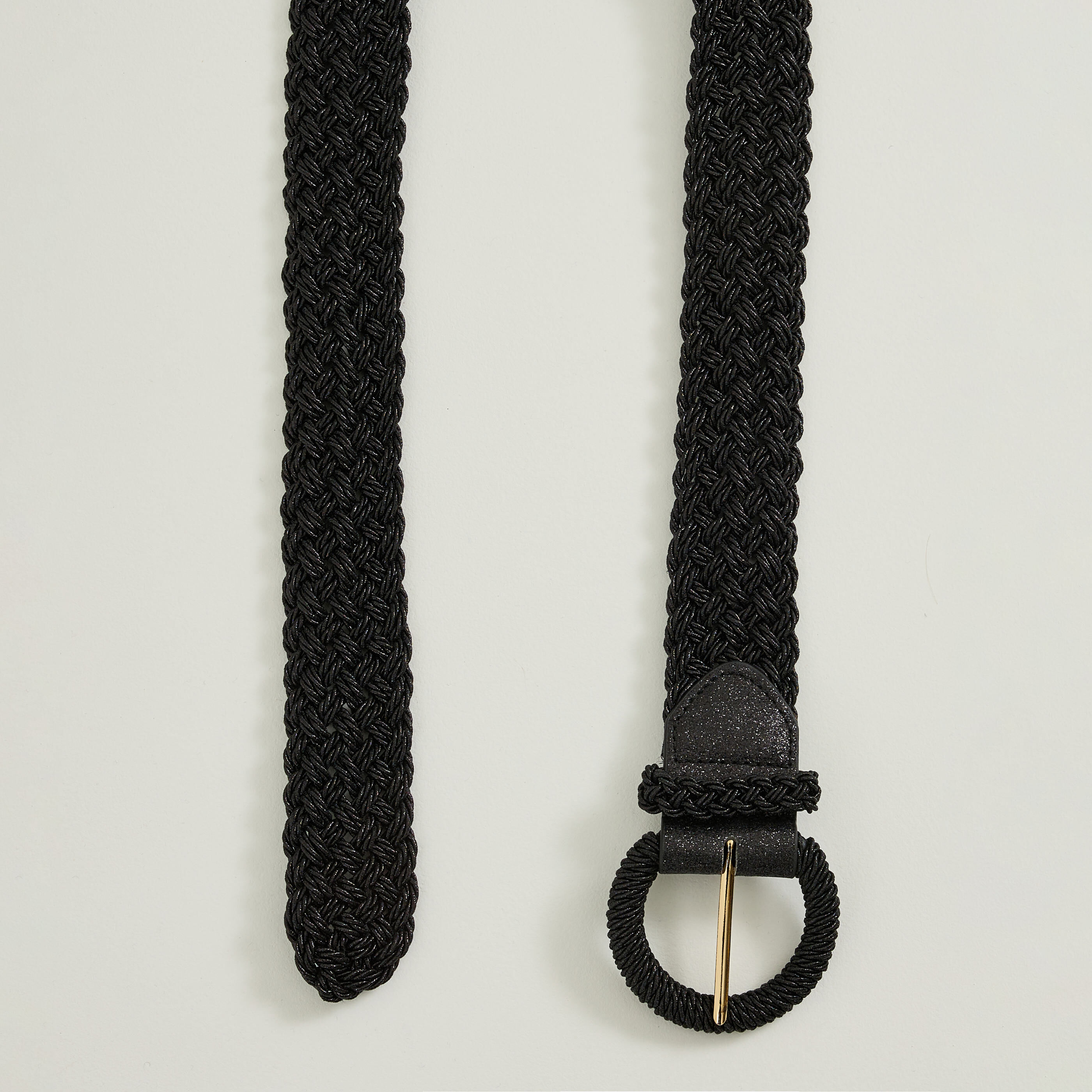 Ceinture large tressage brillant femme