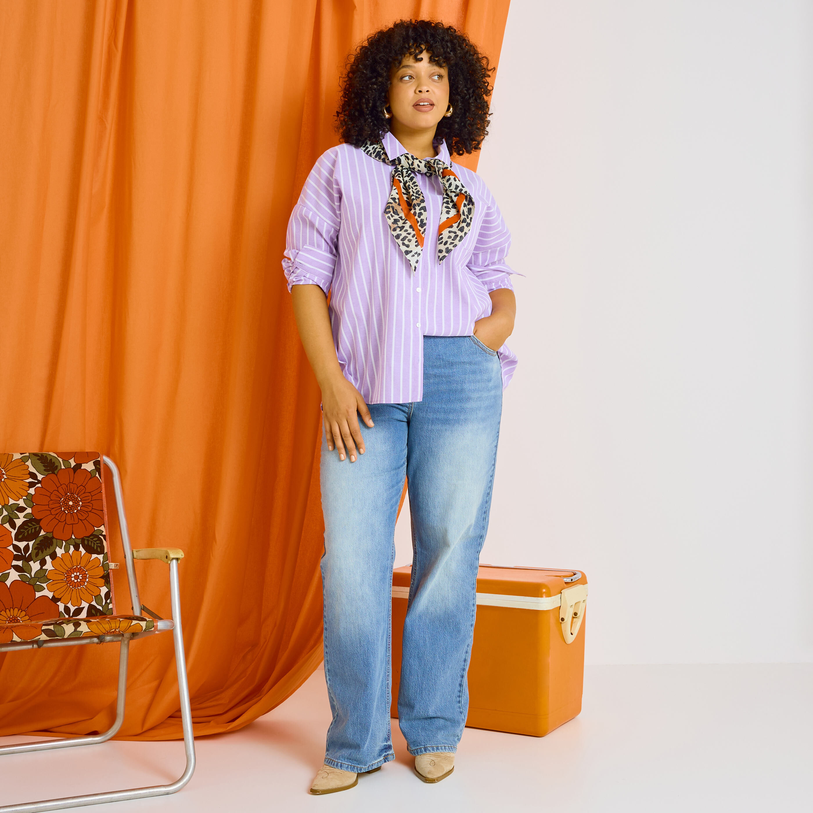 Chemise ray&eacute;e femme