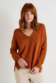 Pull col V femme