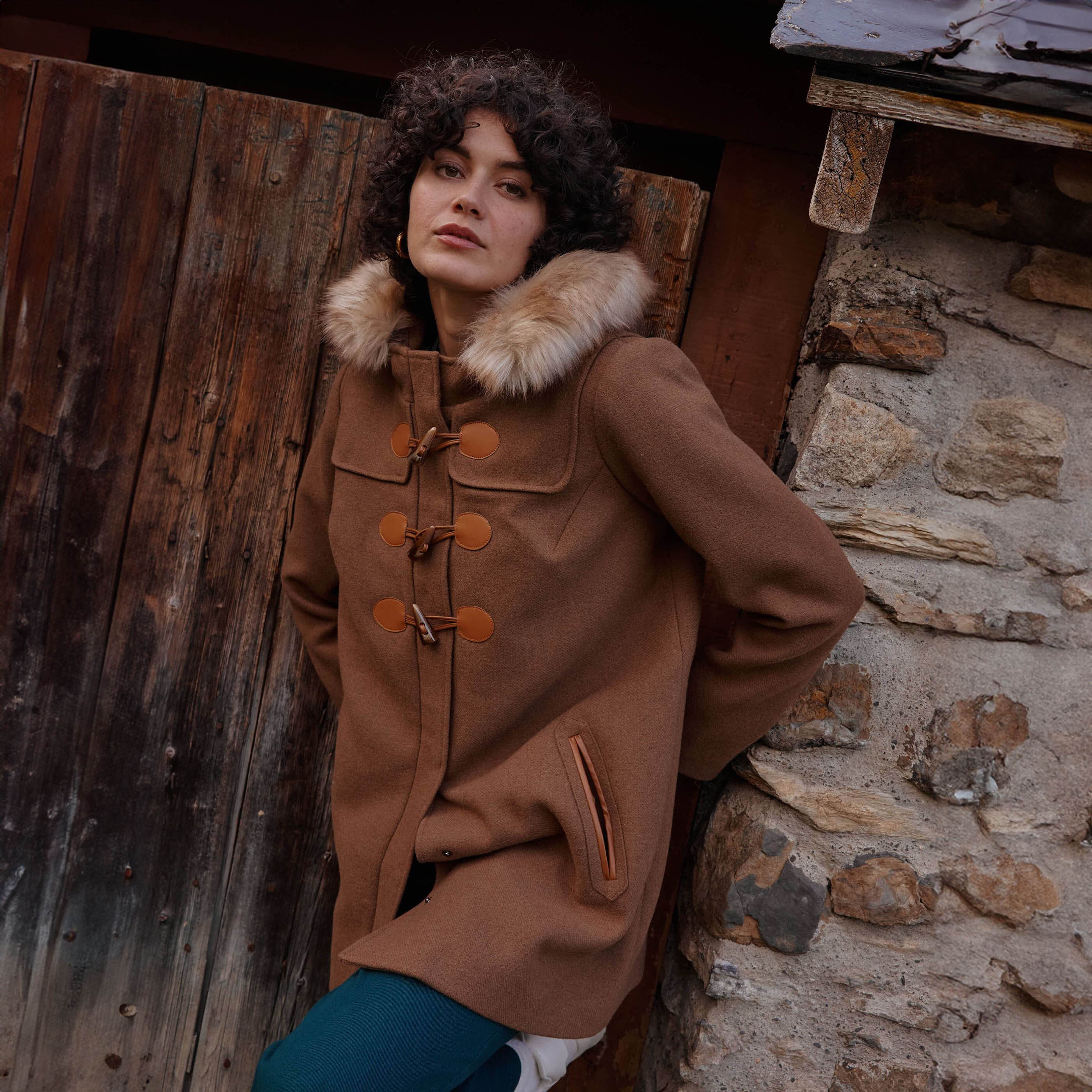 Manteau mi long femme CARAMEL Graindemalice