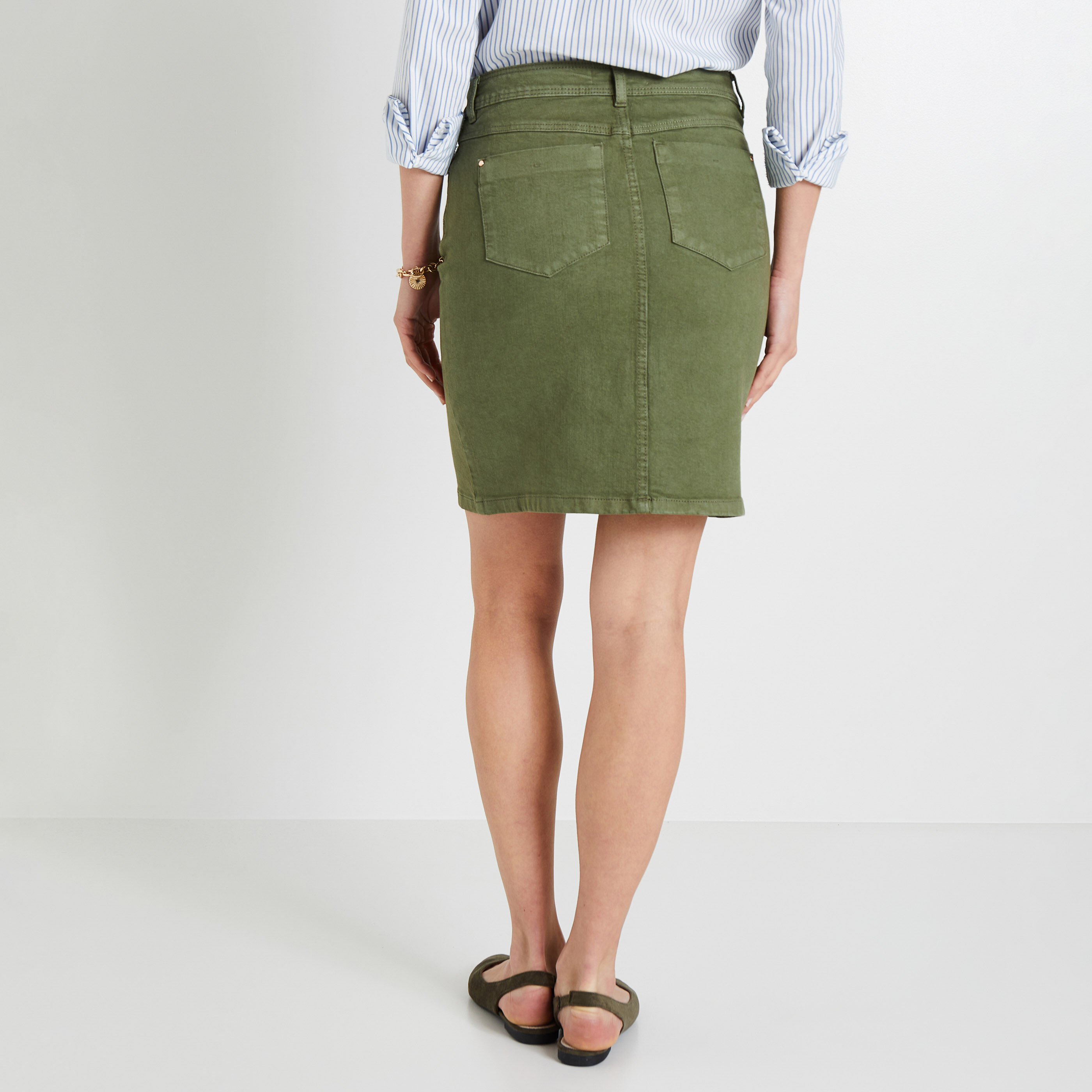Jupe en jean kaki femme outlet