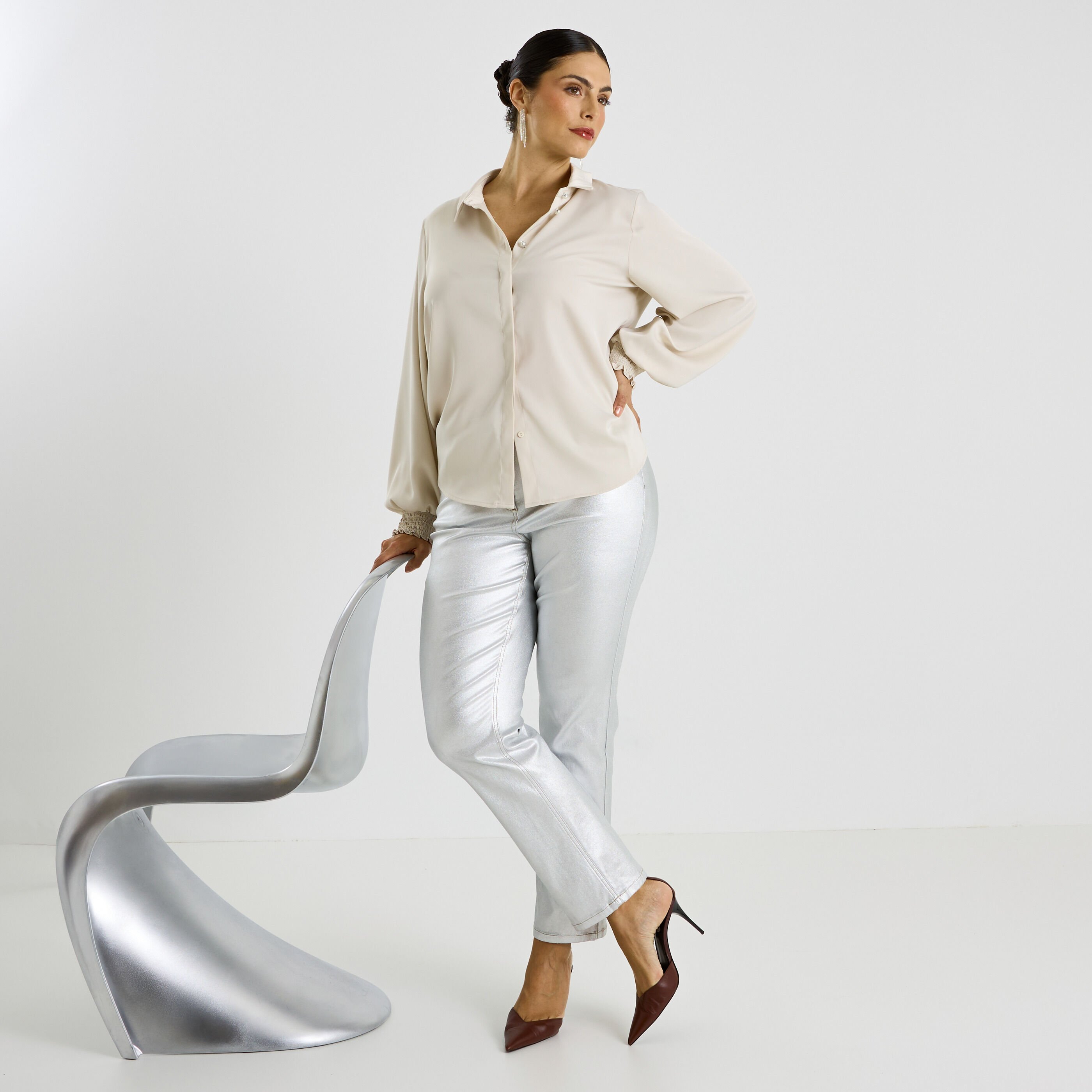 Jean droit enduit ESTELE femme