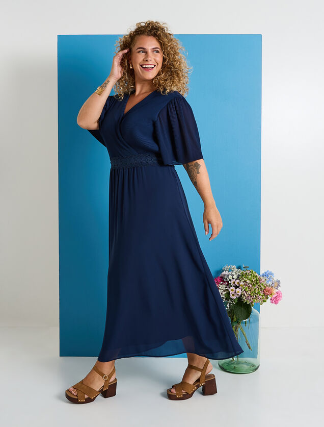 Robe longue cocktail à col V