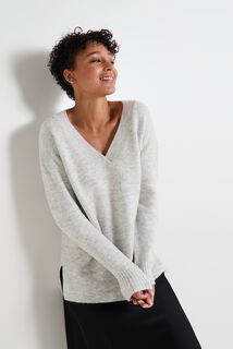 Pull col V femme