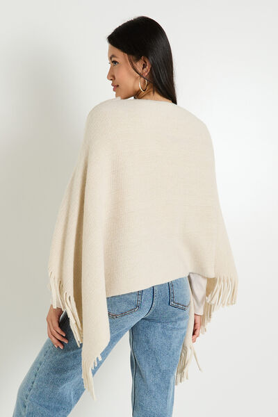 Poncho fermé uni femme