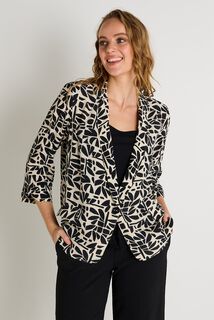 Blazer imprimé feuillage femme