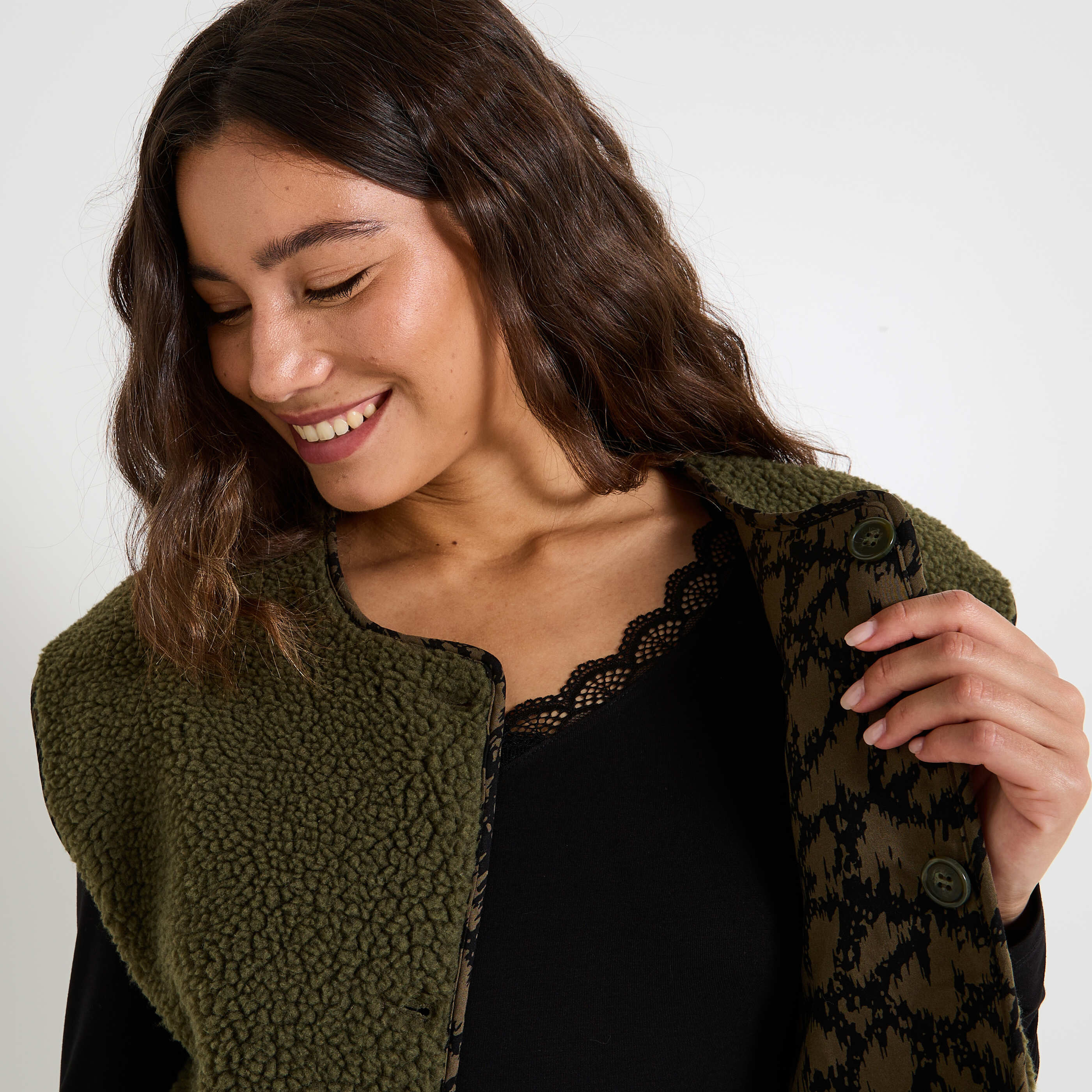 Gilet r&eacute;versible sans manches femme